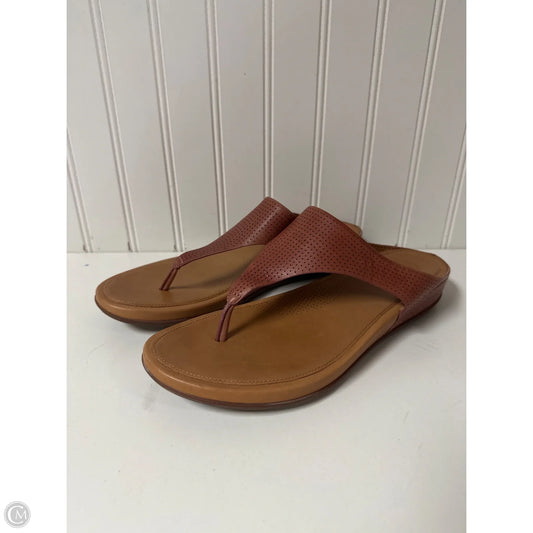 Sandals Flip Flops By Fitflop In Brown, Size: 9
