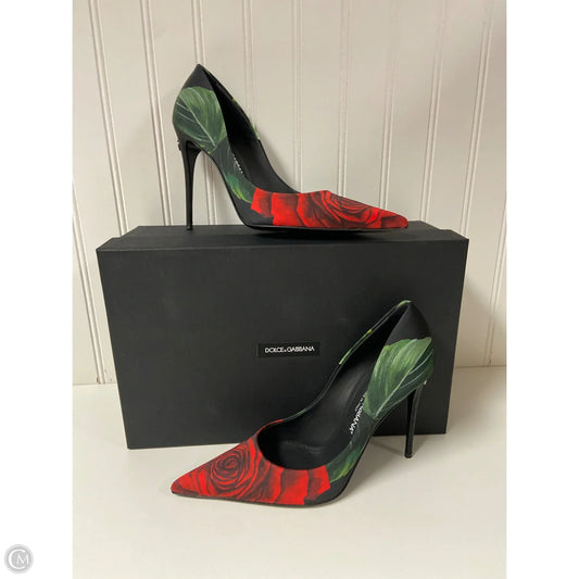 Shoes Luxury Designer By Dolce And Gabbana In Black & Red, Size: 6.5 or 37