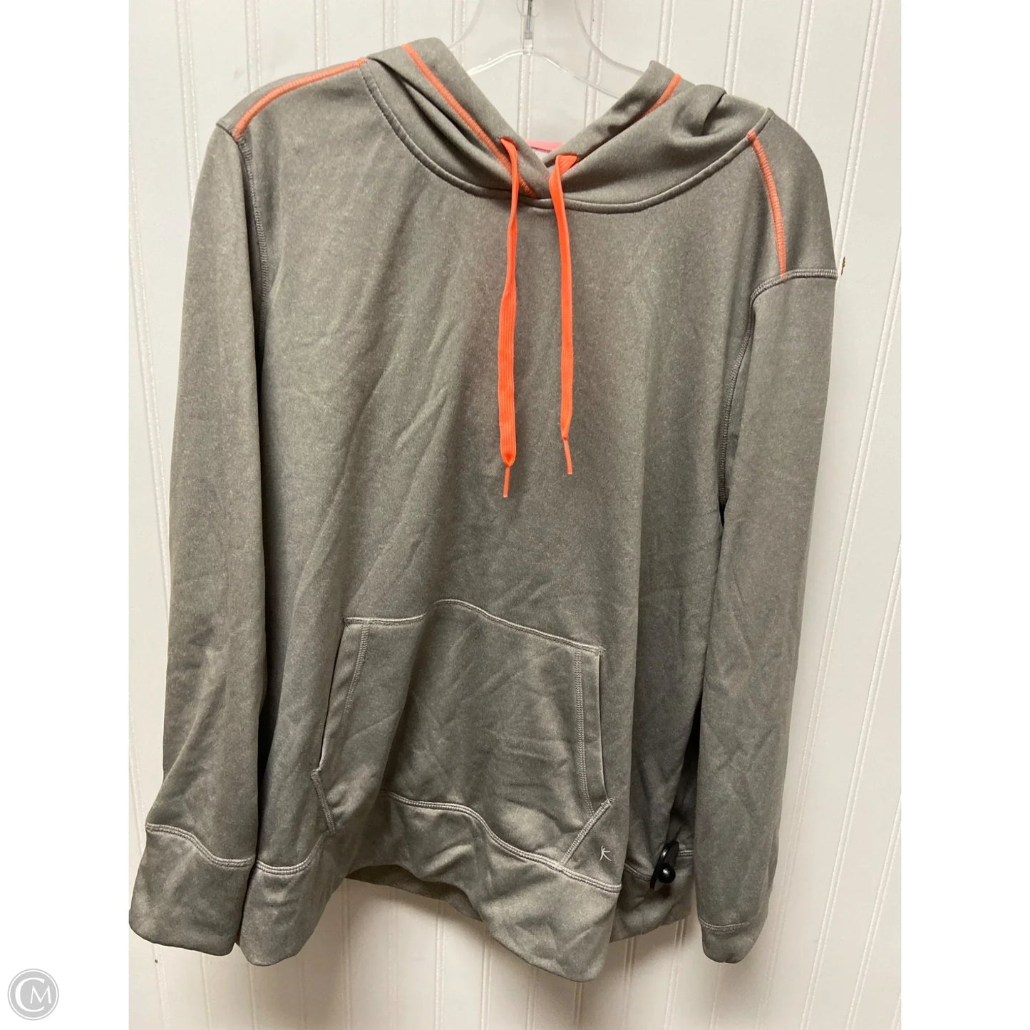 Athletic Top Long Sleeve Hoodie By Danskin In Grey, Size: 1x