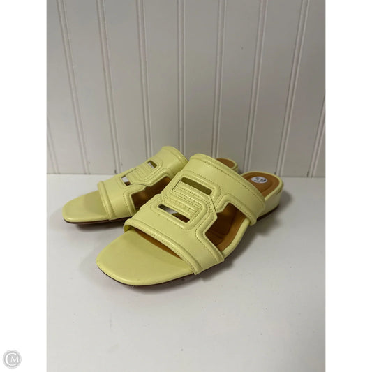 Sandals Heels Block By Franco Sarto In Yellow, Size: 6.5