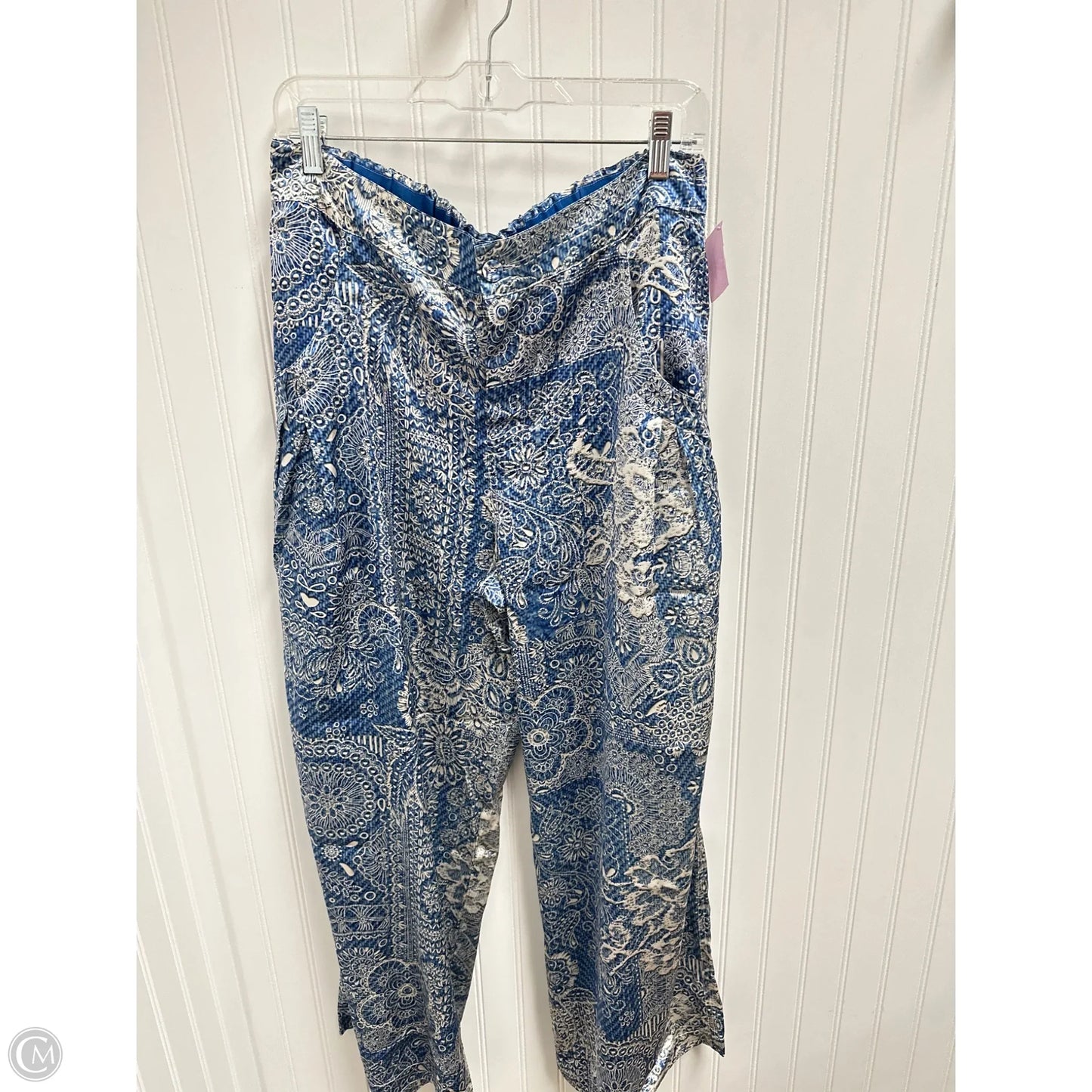 Pants Dress By Johnny Was In Blue & White, Size: 8