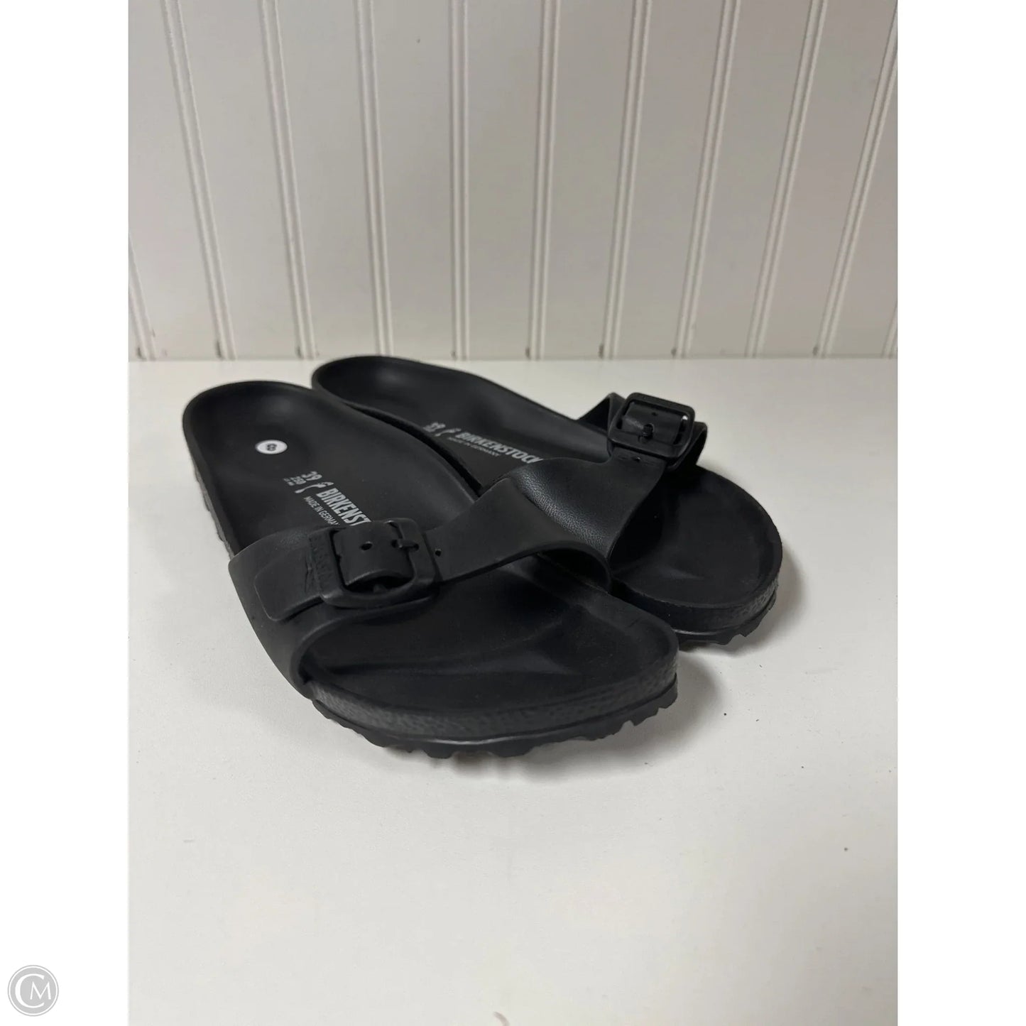 Sandals Flats By Birkenstock In Black, Size: 8