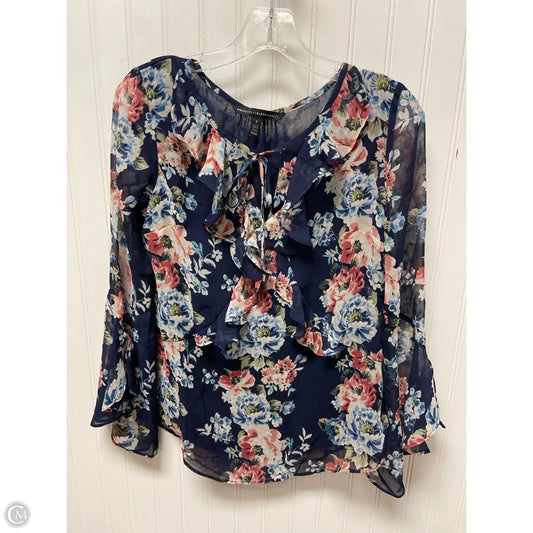 Top Long Sleeve By White House Black Market In Floral Print, Size: Xs
