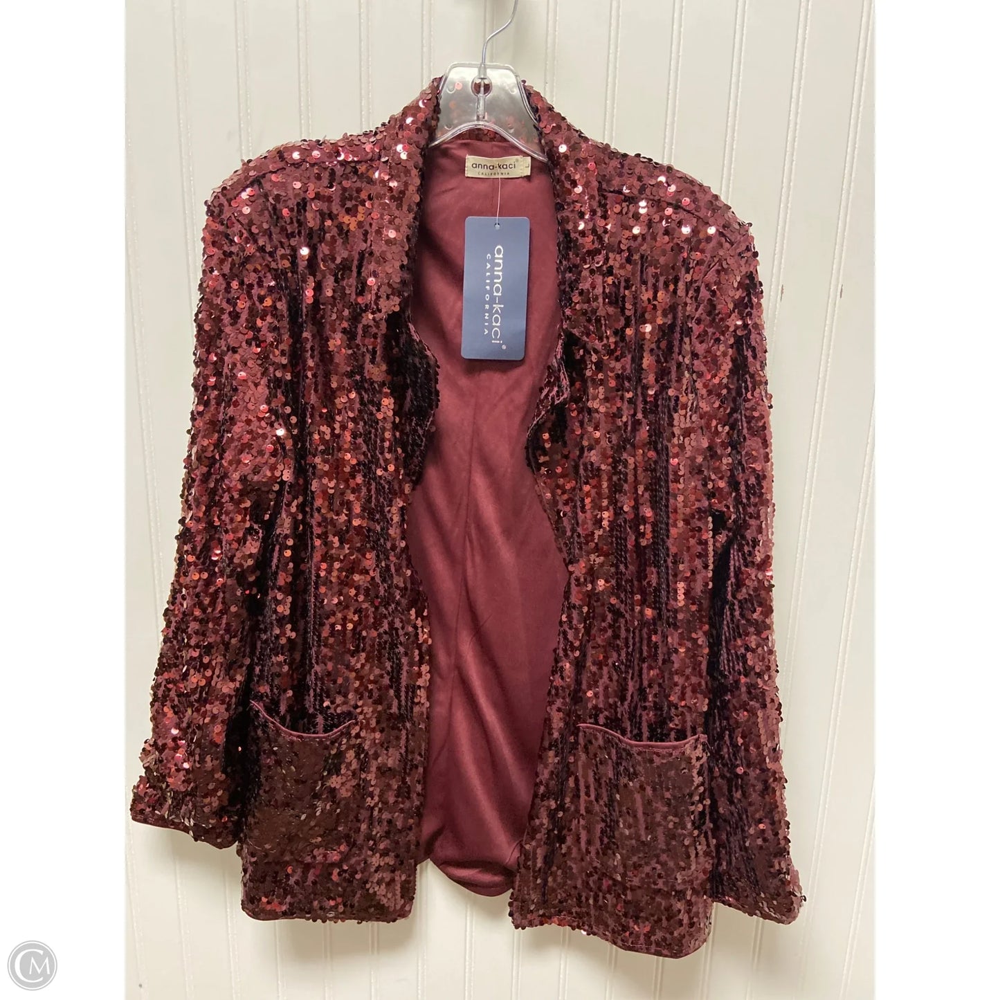 Blazer By Clothes Mentor In Purple, Size: L