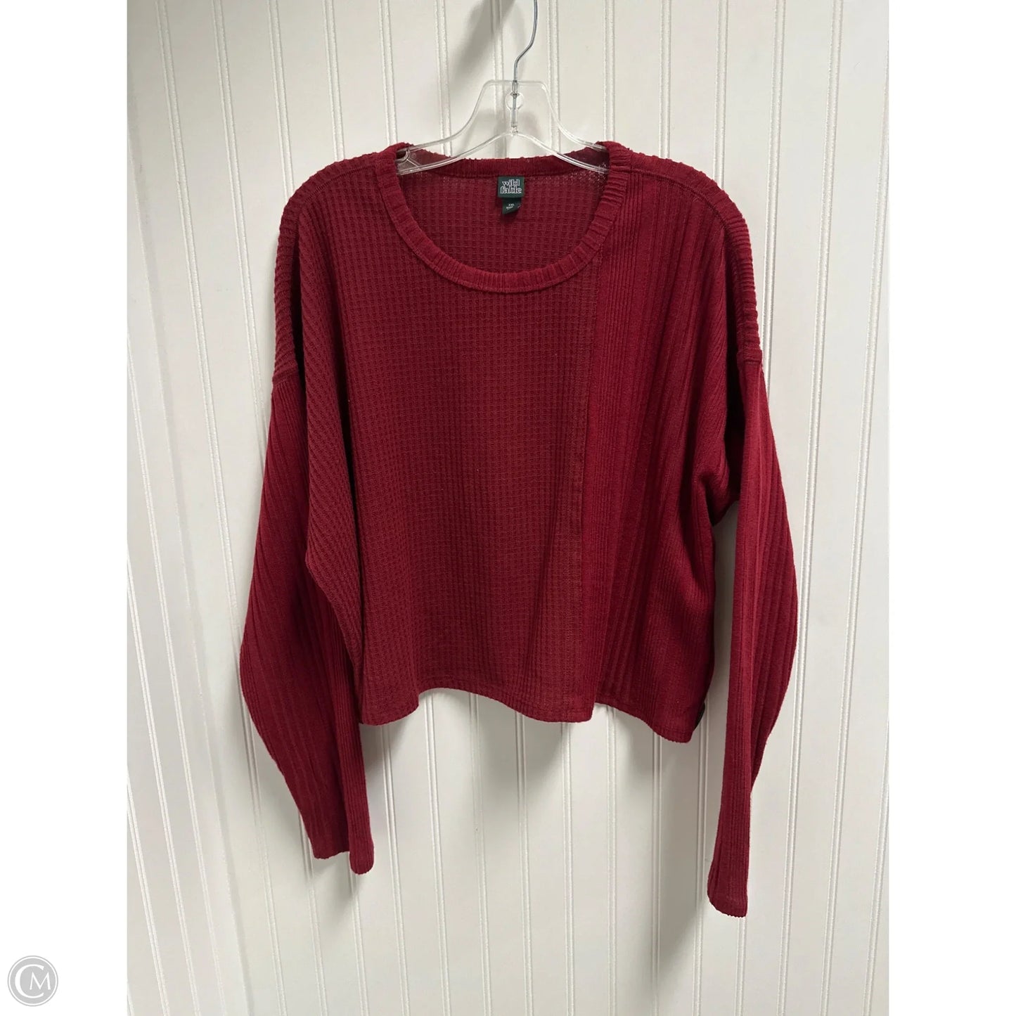 Top Long Sleeve Basic By Wild Fable In Red, Size: 1x