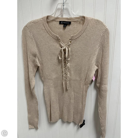 Top Long Sleeve By Inc In Beige, Size: M