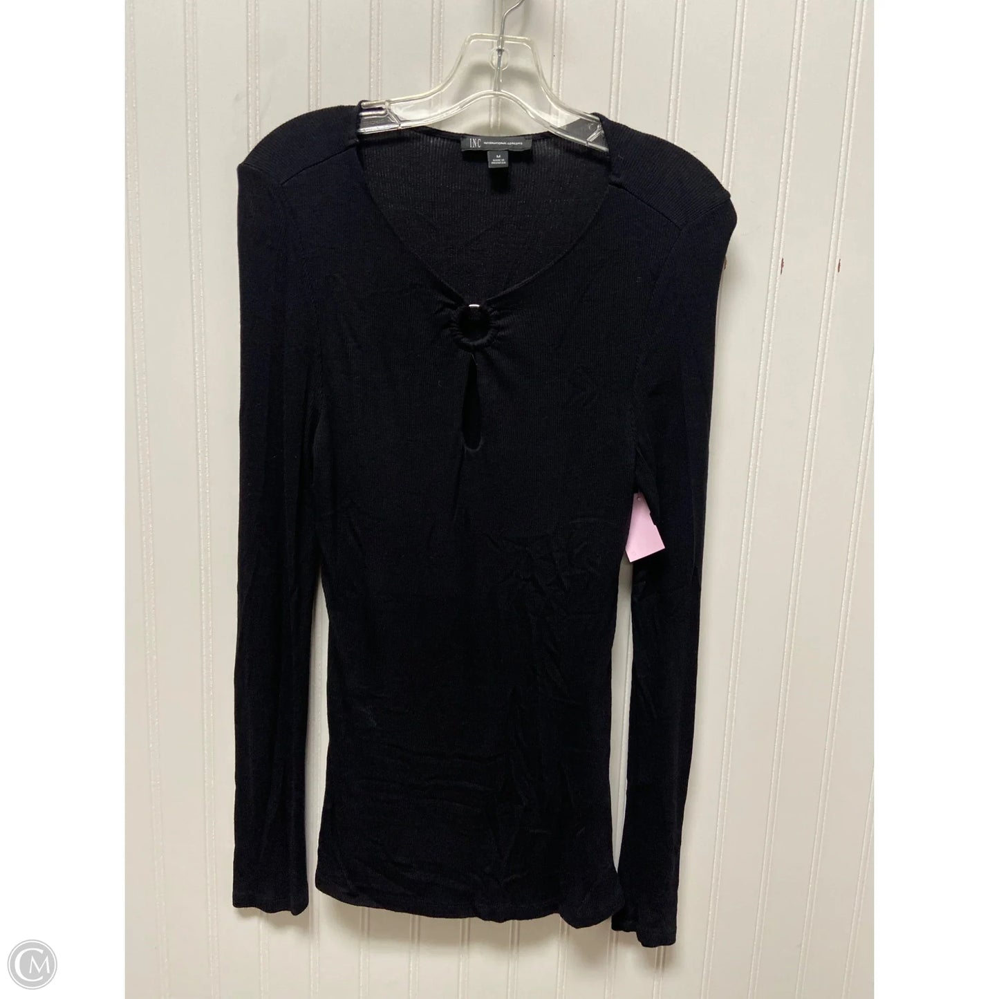 Top Long Sleeve Basic By Inc In Black, Size: M