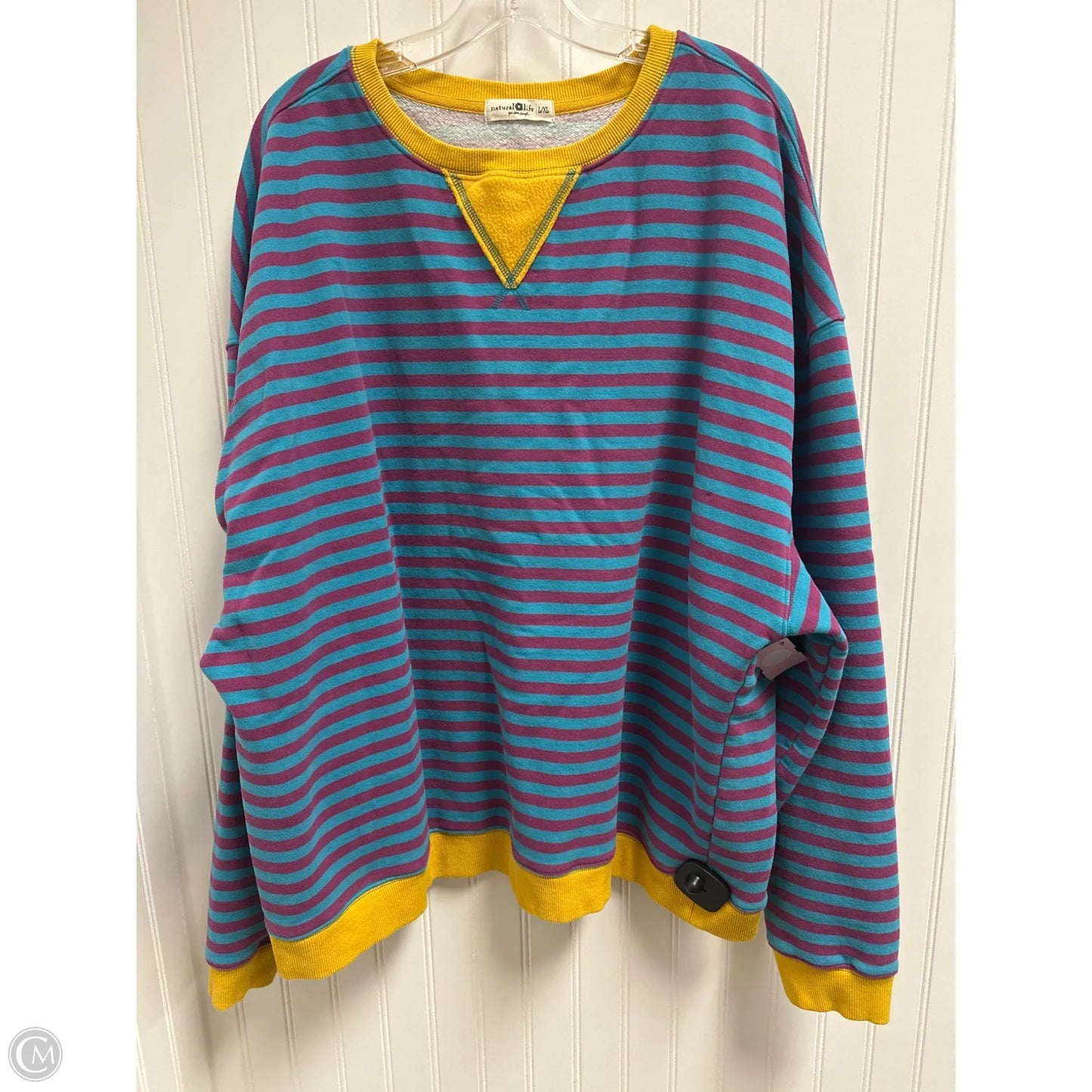 Sweater By Natural Life In Striped Pattern, Size: Xl