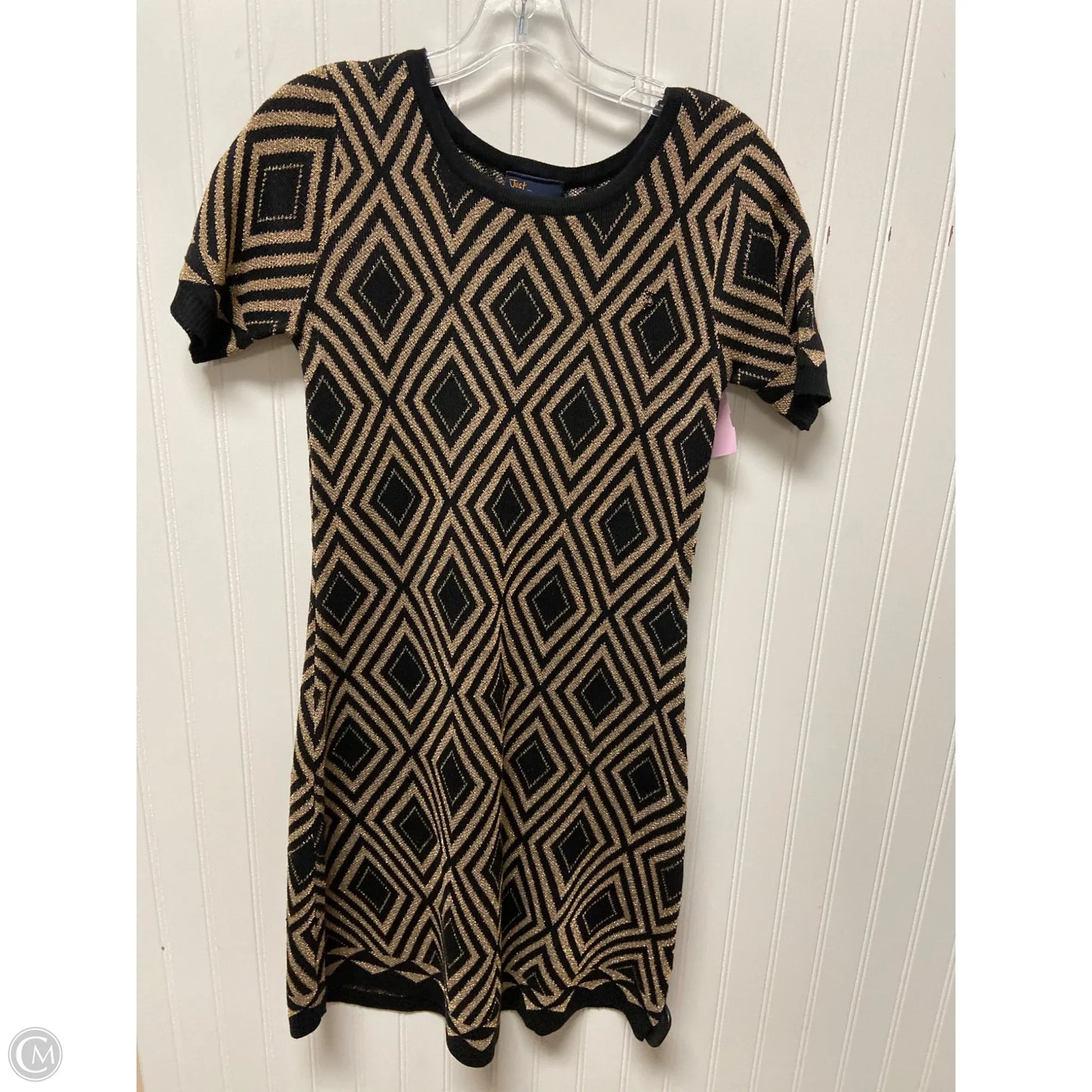 Dress Sweater By Just Taylor In Black & Gold, Size: S