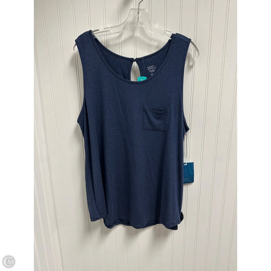 Top Sleeveless Basic By Market & Spruce In Blue, Size: 1x