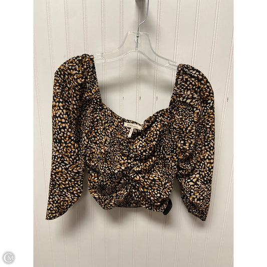 Top Long Sleeve Basic By Bcbgeneration In Black & Brown, Size: Xs