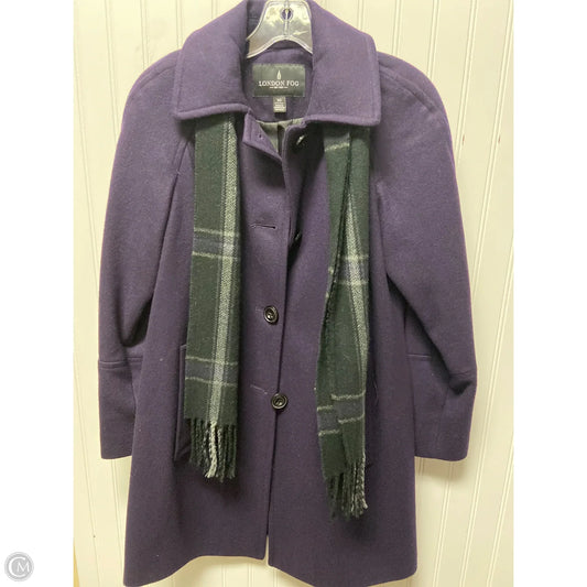 Coat Trench Coat By London Fog In Purple, Size: Xs