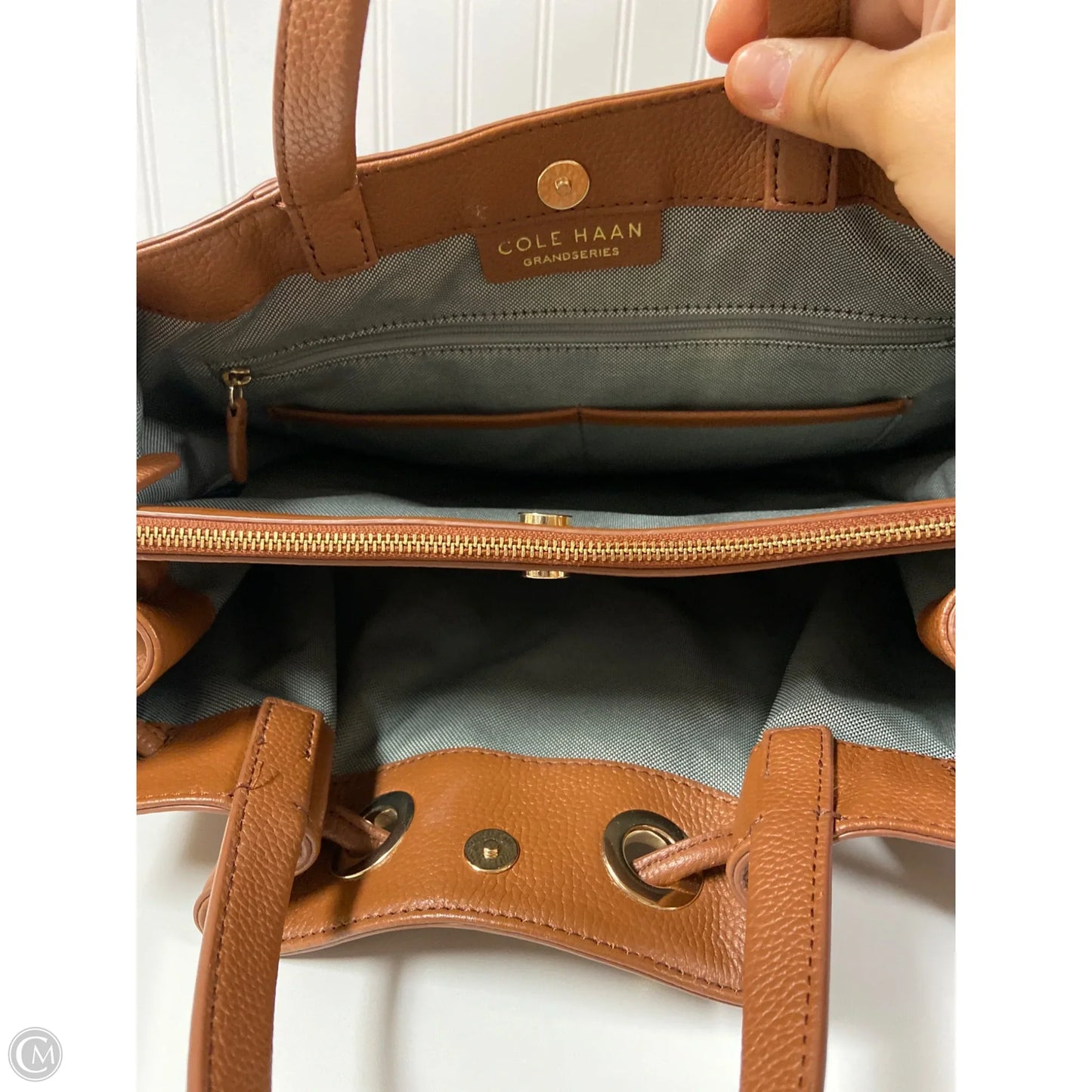 Handbag Leather By Cole-haan, Size: Medium