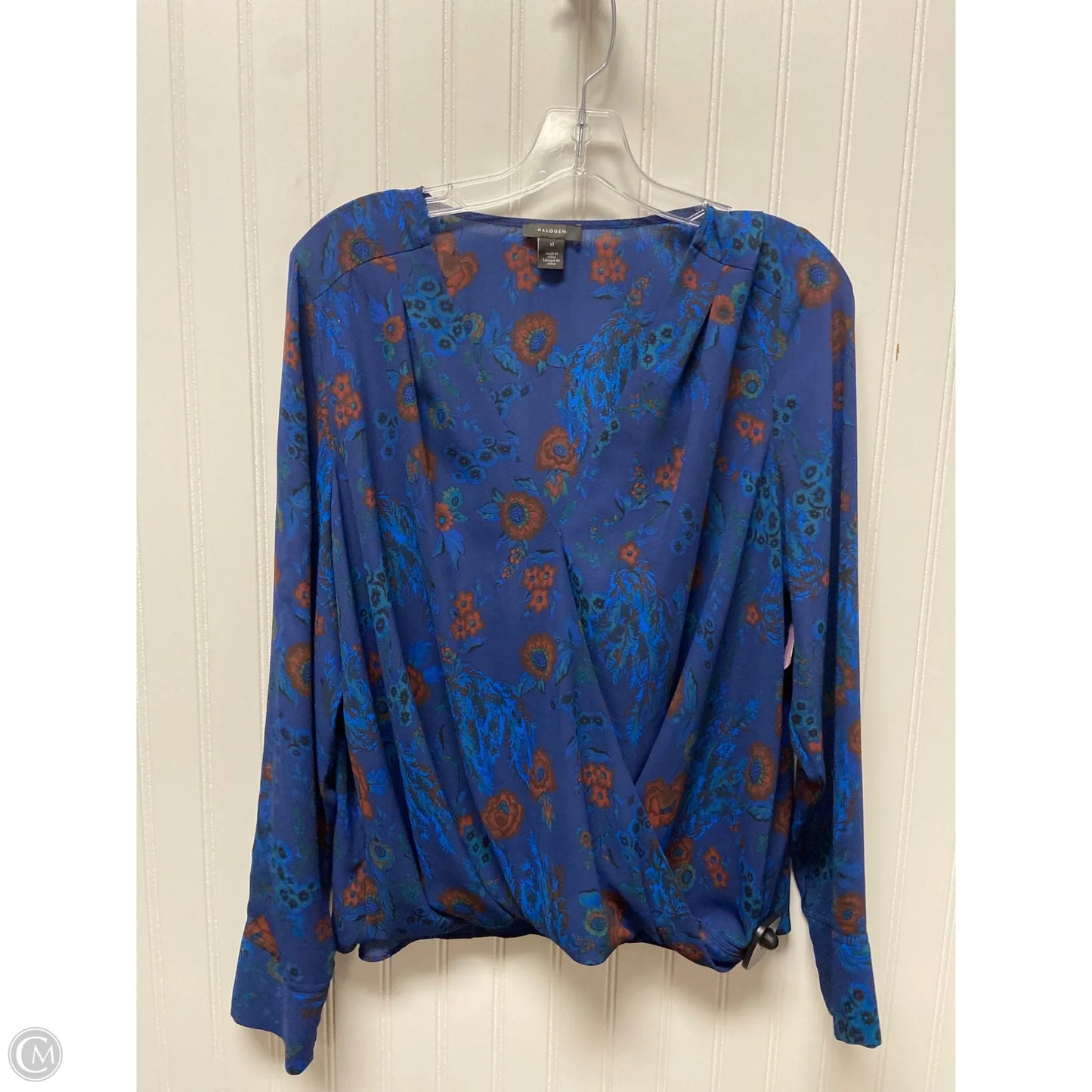 Top Long Sleeve By Halogen In Blue, Size: Xl
