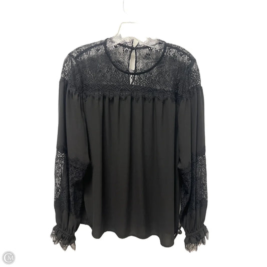 Top Long Sleeve By White House Black Market In Black, Size: M