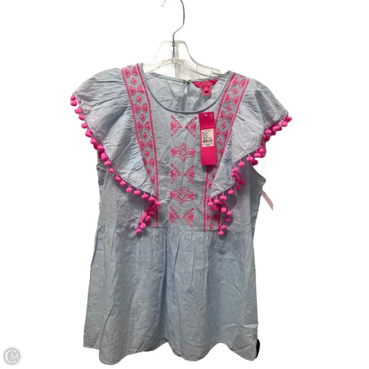 Top Sleeveless Designer By Lilly Pulitzer In Blue & Pink, Size: M