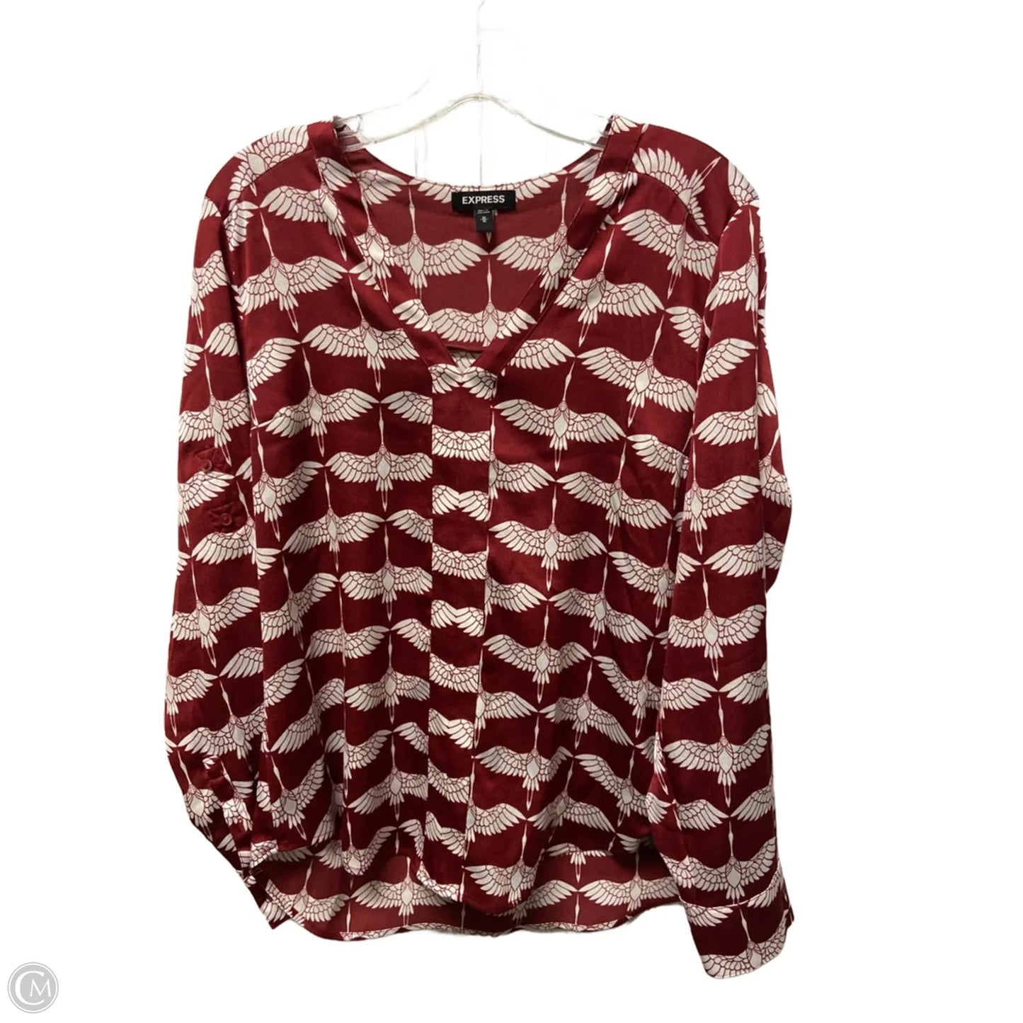 Top Long Sleeve By Express In Red, Size: M