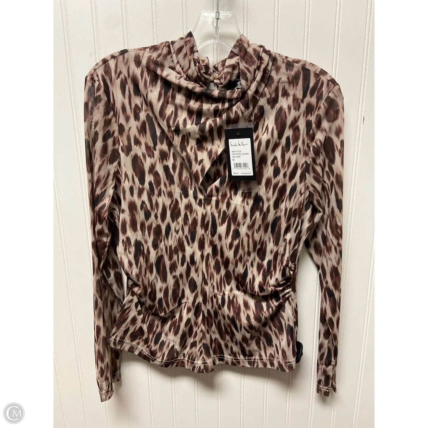 Top Long Sleeve By Nicole Miller In Animal Print, Size: M