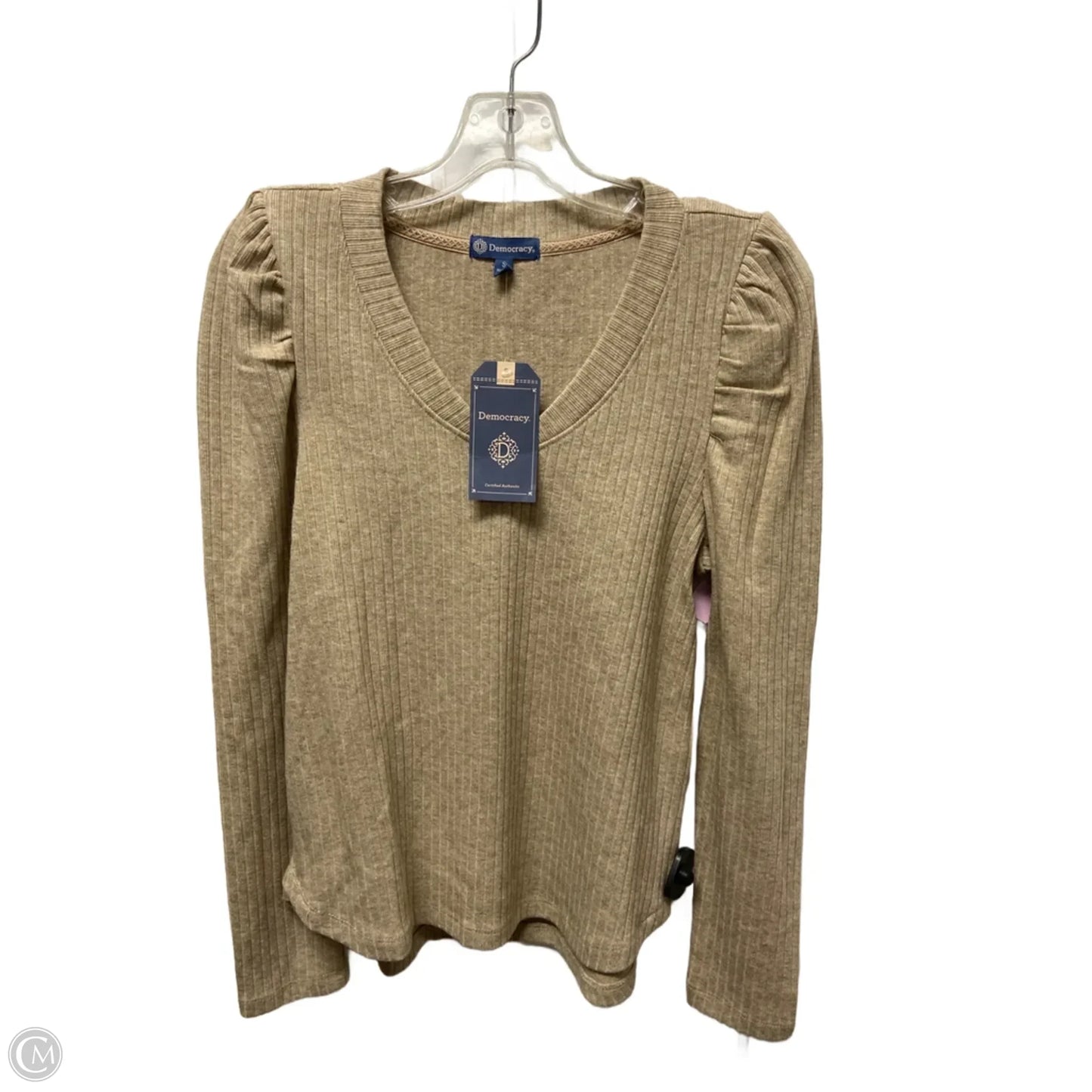 Top Long Sleeve Basic By Democracy In Beige, Size: S