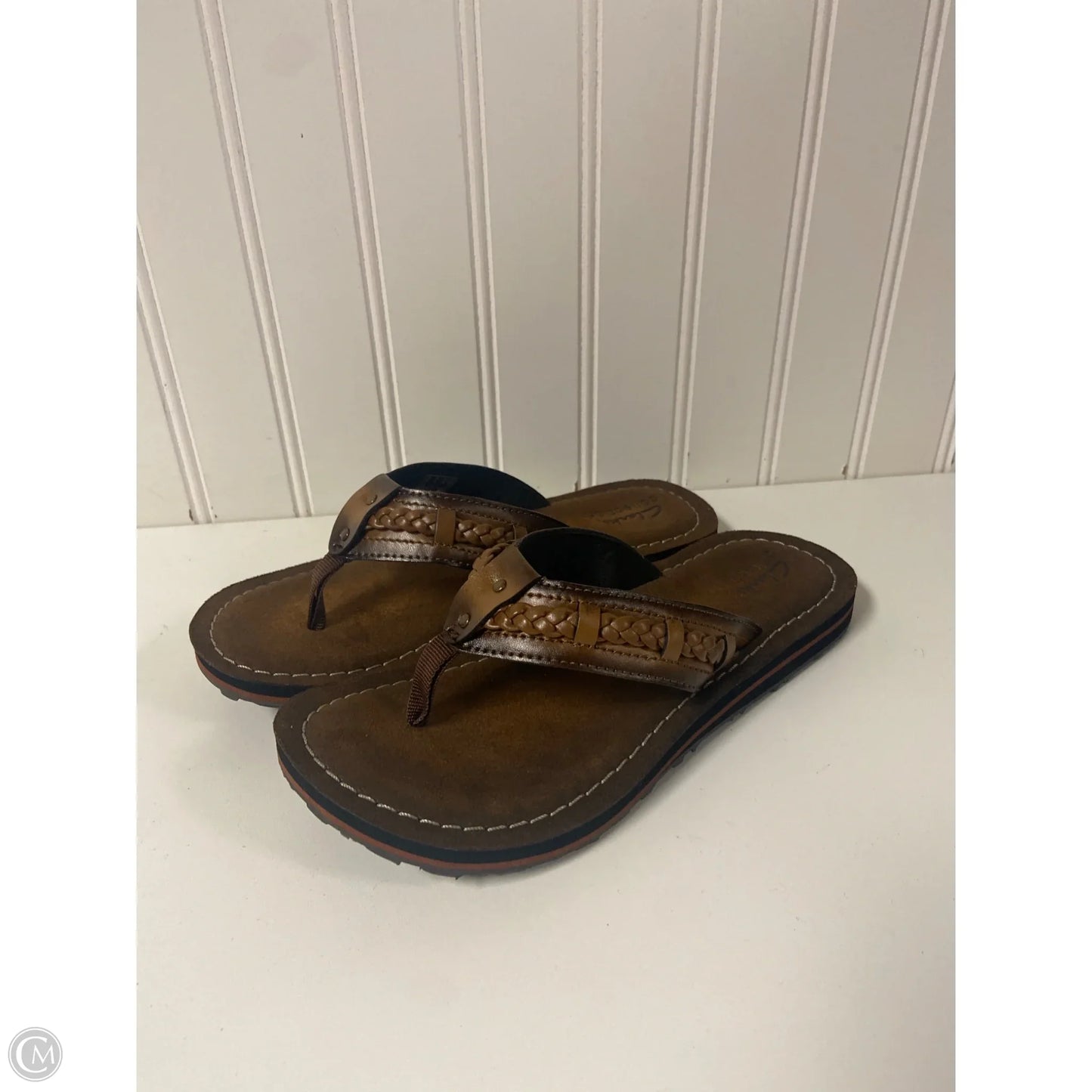 Sandals Flip Flops By Clarks In Brown, Size: 6
