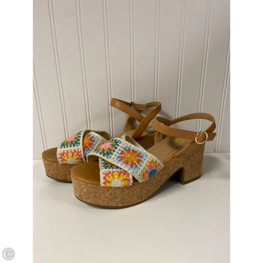 Sandals Heels Block By So In Multi-colored, Size: 7.5