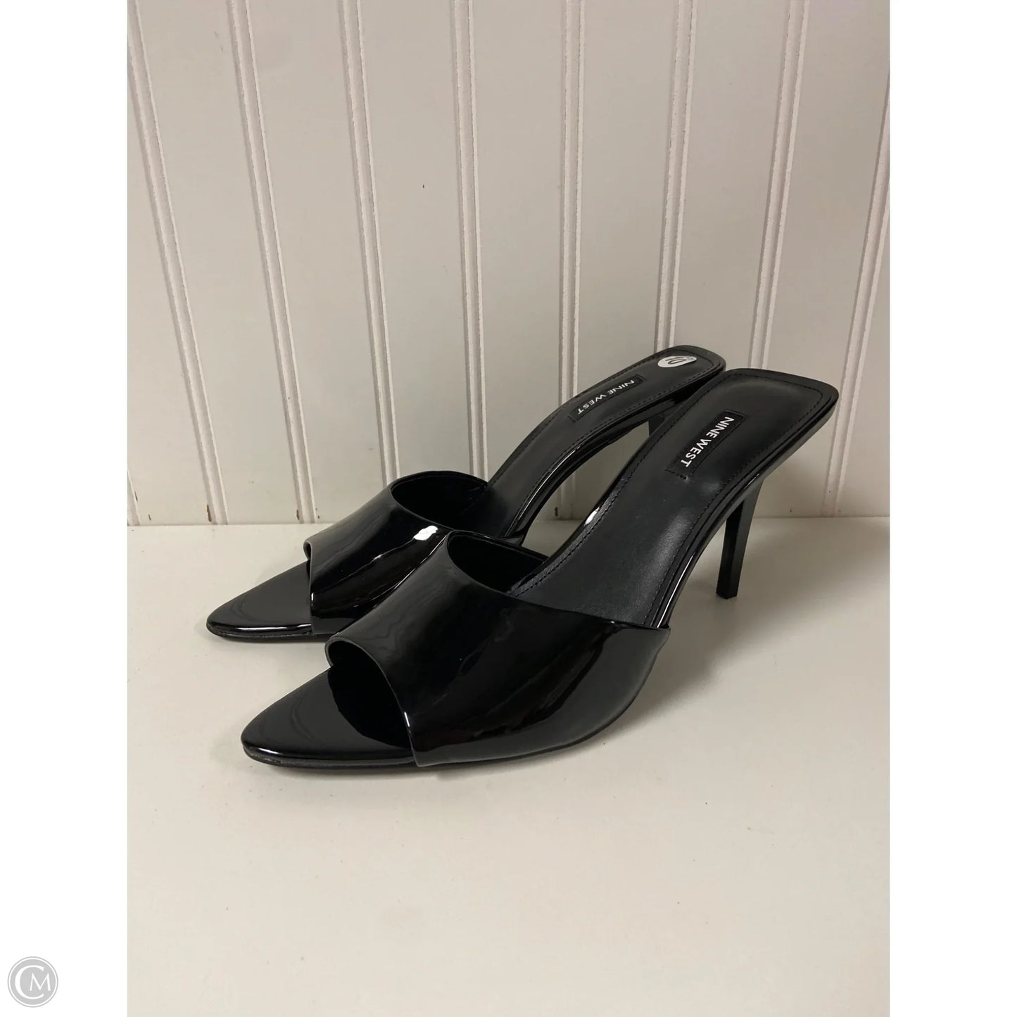 Sandals Heels Stiletto By Nine West In Black, Size: 10