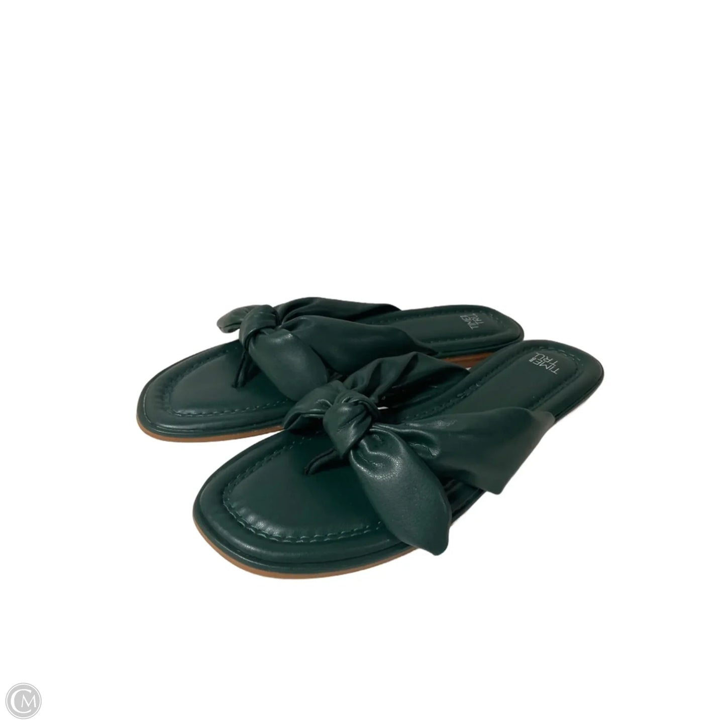 Sandals Flip Flops By Time And Tru In Green, Size: 9