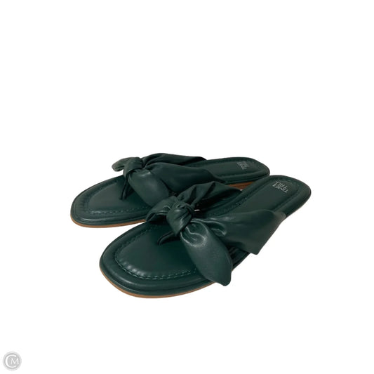 Sandals Flip Flops By Time And Tru In Green, Size: 9