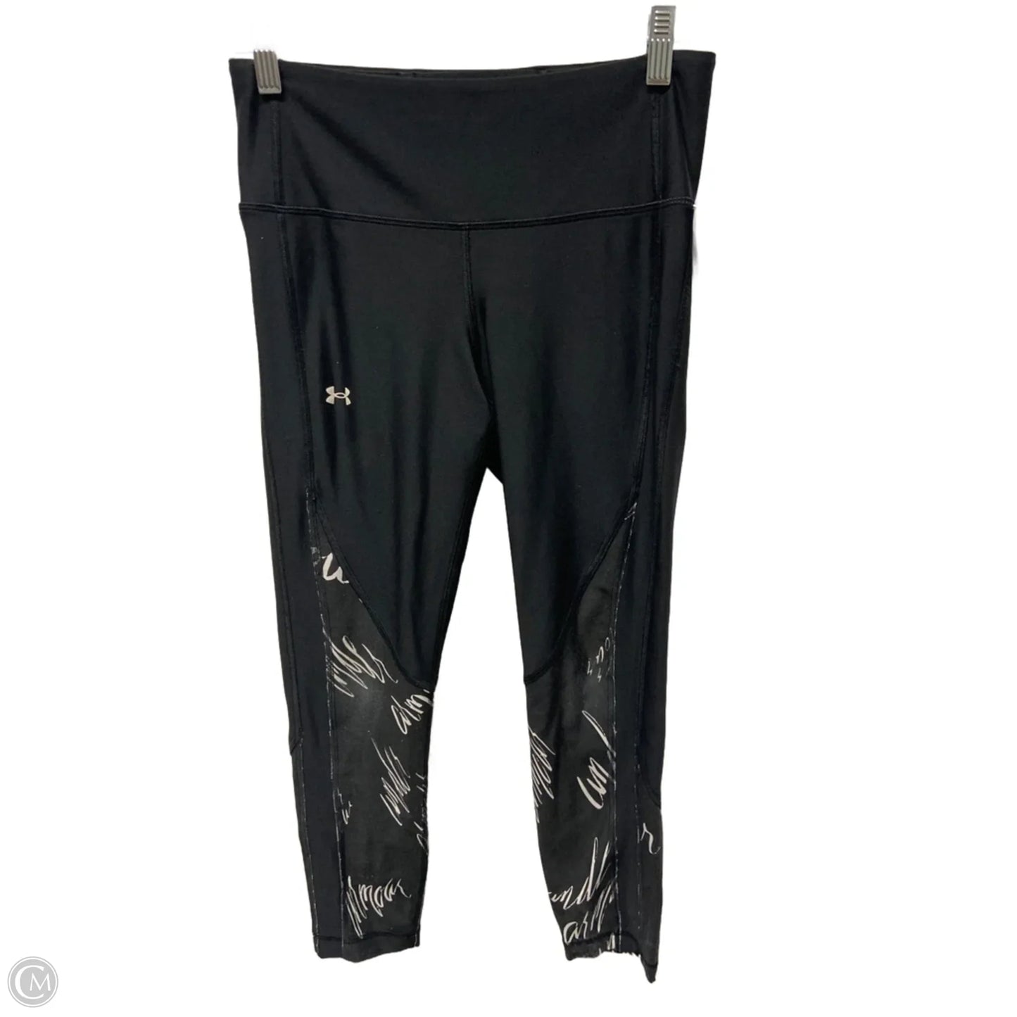 Athletic Leggings By Under Armour In Black & White, Size: M