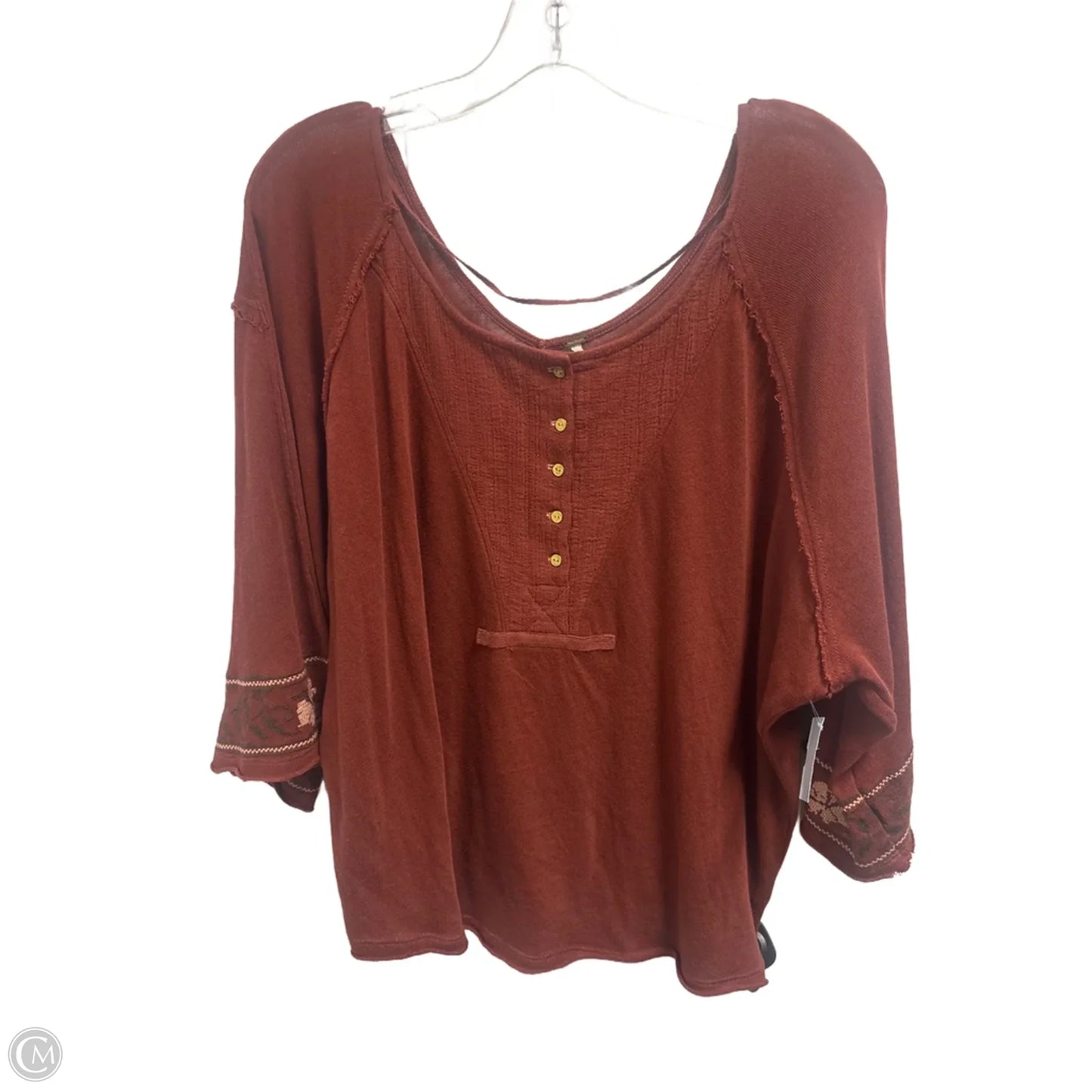 Top Long Sleeve By Free People In Orange, Size: Sp