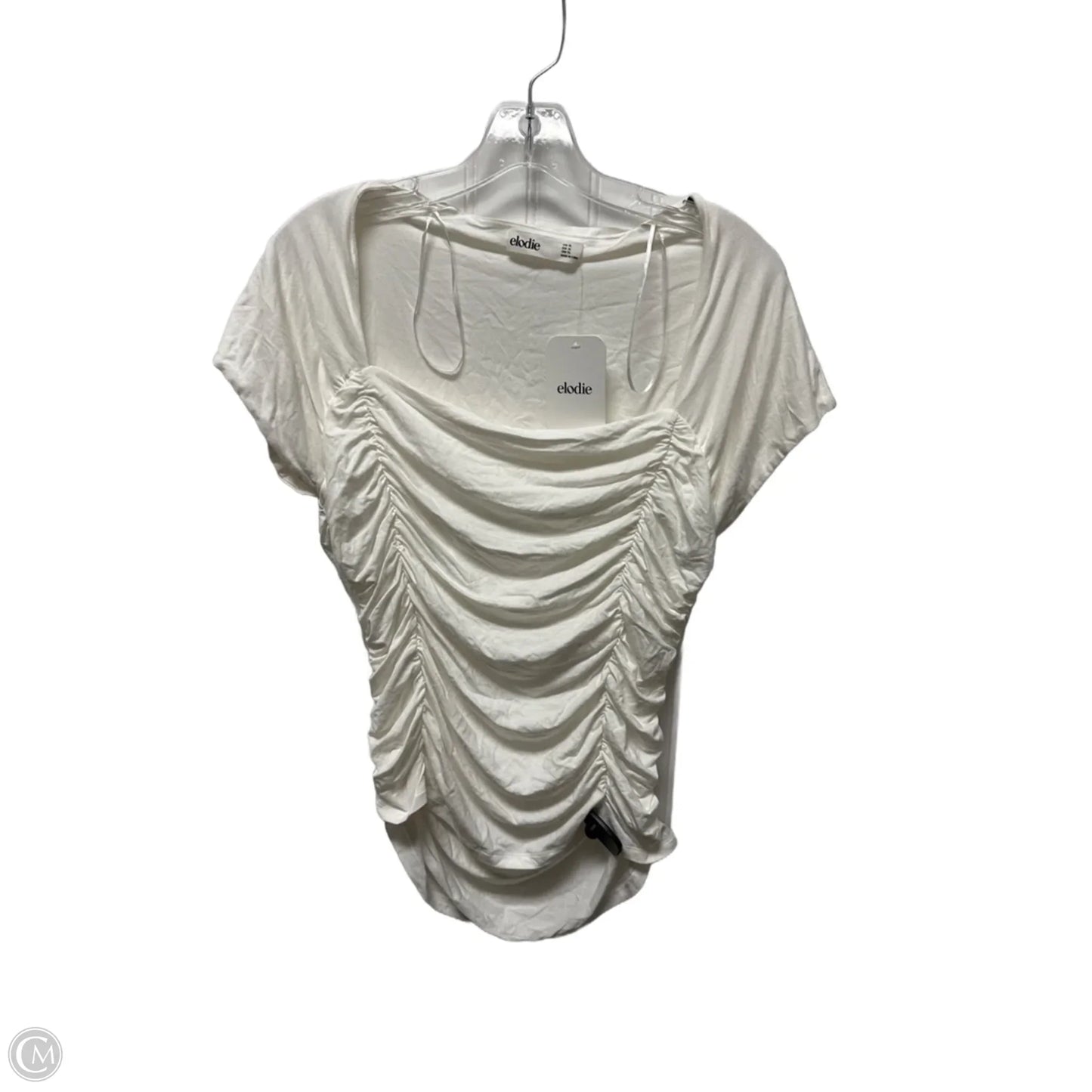 Top Short Sleeve By Elodie In White, Size: Xl