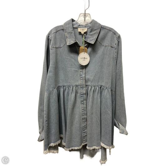 Top Long Sleeve By Umgee In Blue Denim, Size: M
