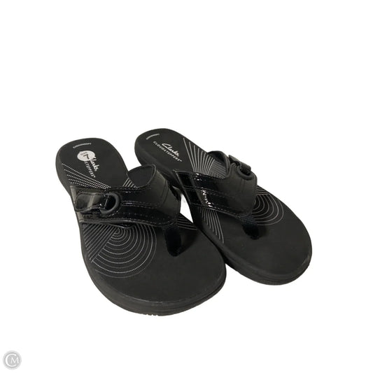 Sandals Flip Flops By Clarks In Black, Size: 7