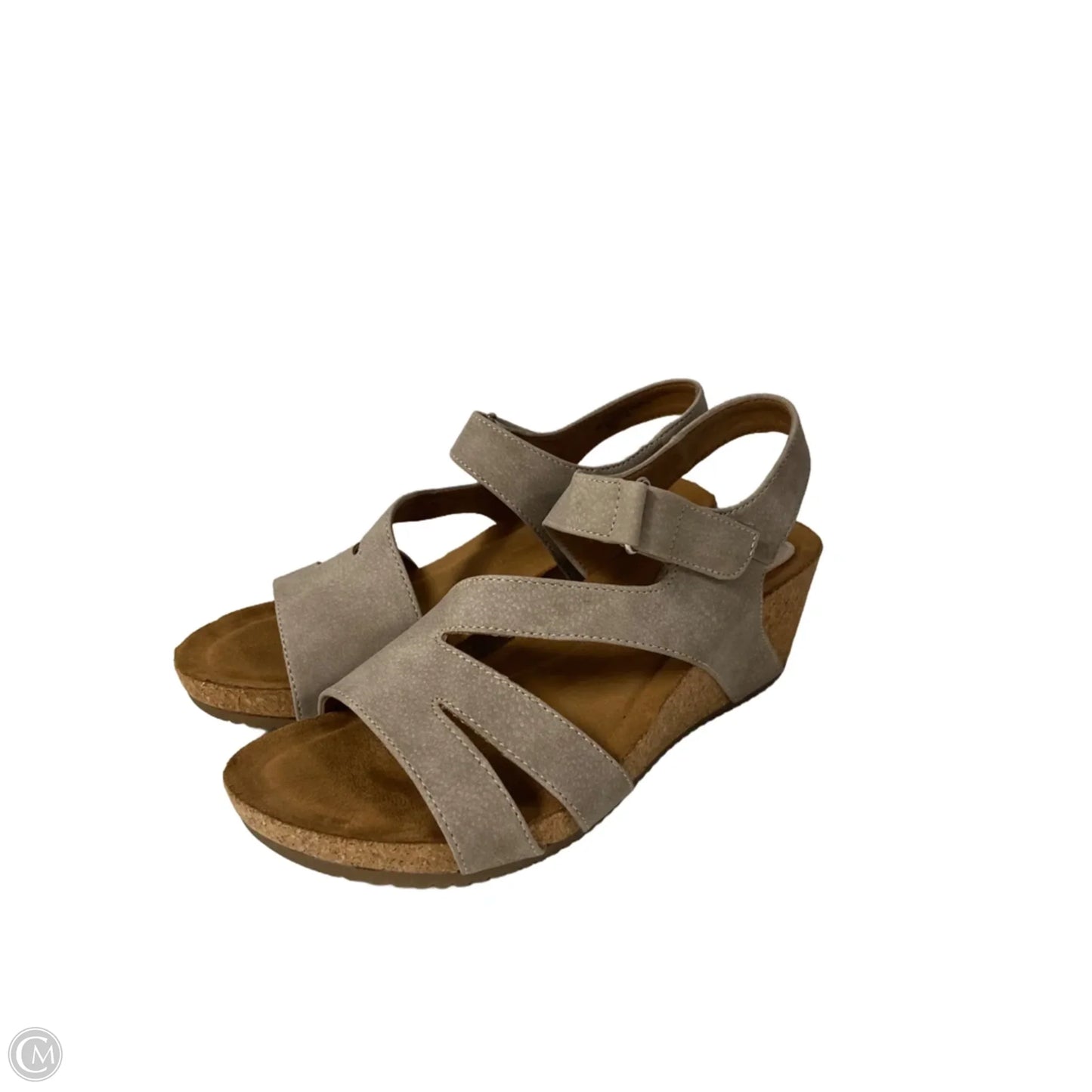 Sandals Heels Wedge By Sofft In Taupe, Size: 8