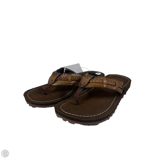 Sandals Flip Flops By Clarks In Brown, Size: 7