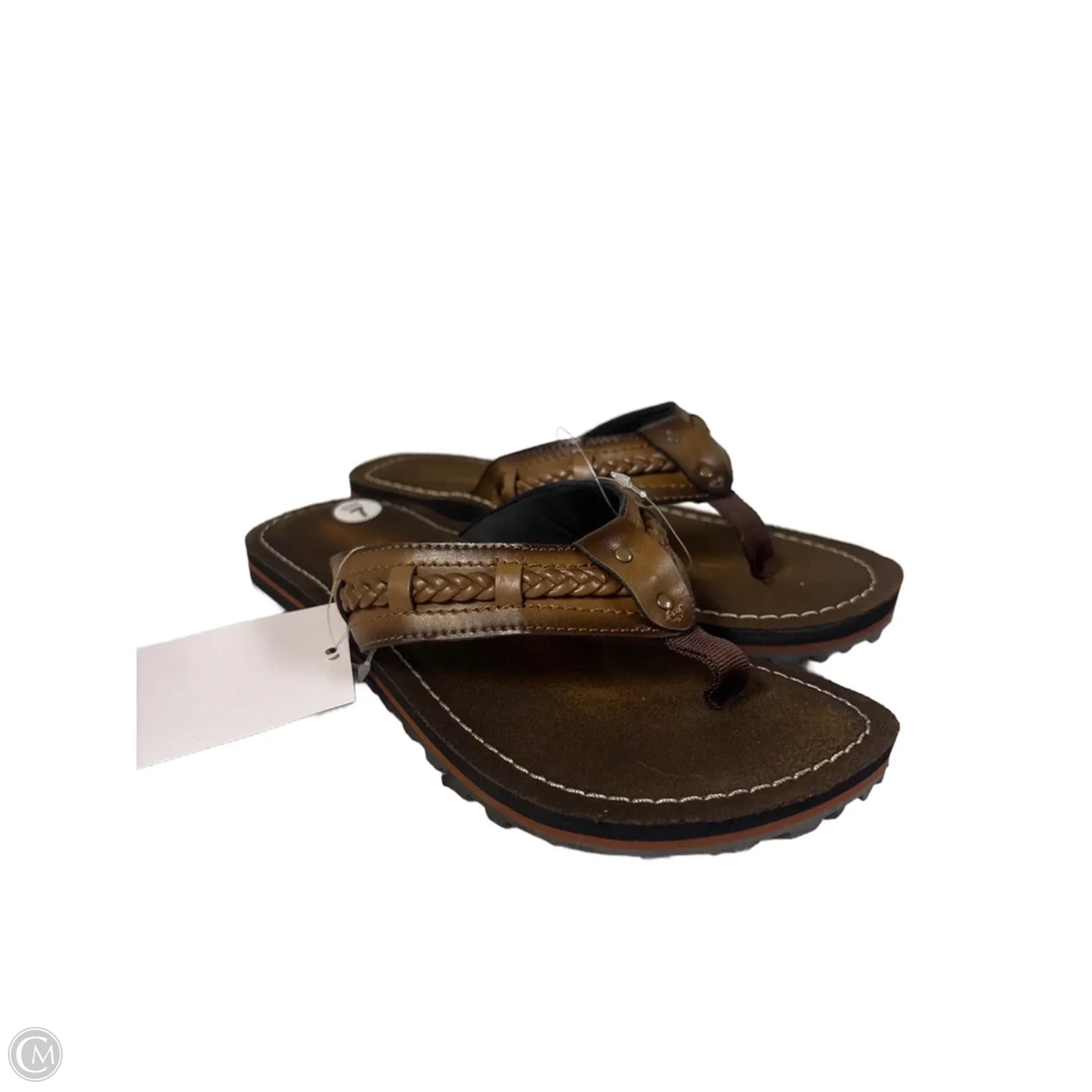 Sandals Flip Flops By Clarks In Brown, Size: 7