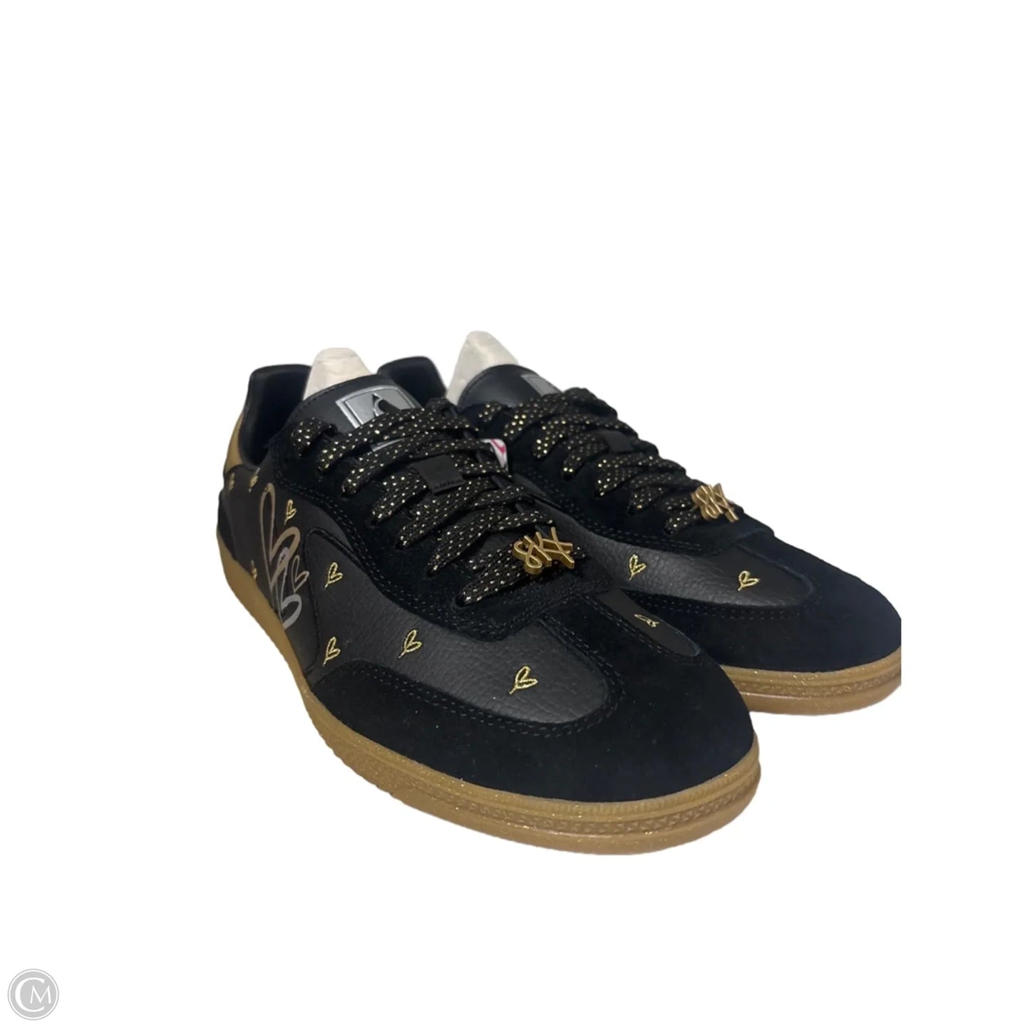 Shoes Sneakers By Skechers In Black & Gold, Size: 10