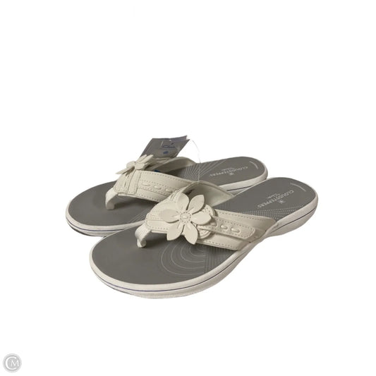 Sandals Flip Flops By Clarks In White, Size: 7