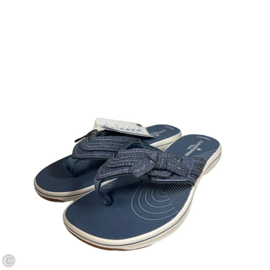 Sandals Flip Flops By Clarks In Blue Denim, Size: 7