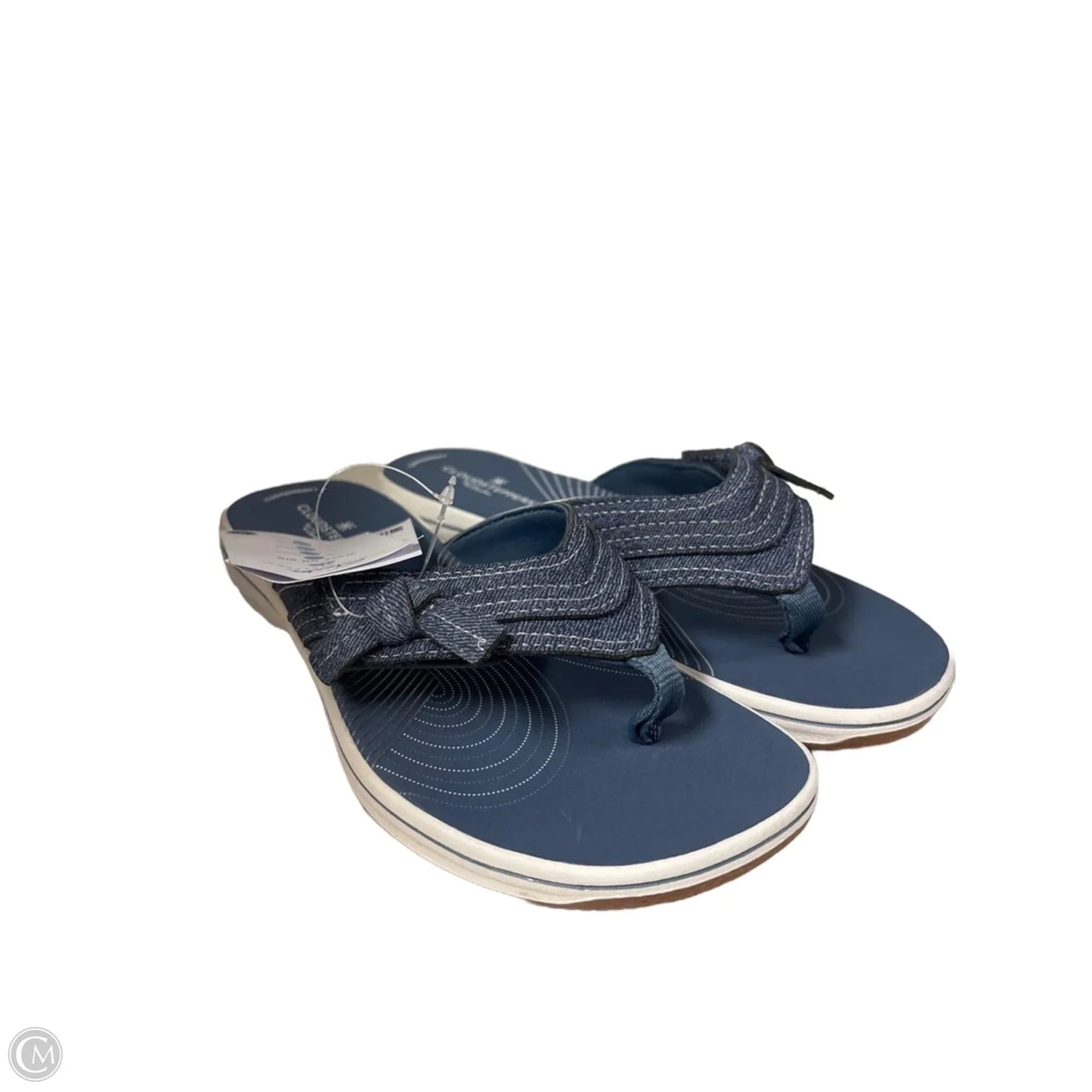 Sandals Flip Flops By Clarks In Blue Denim, Size: 7