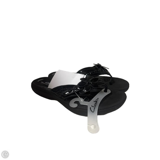 Sandals Flip Flops By Clarks In Black, Size: 7