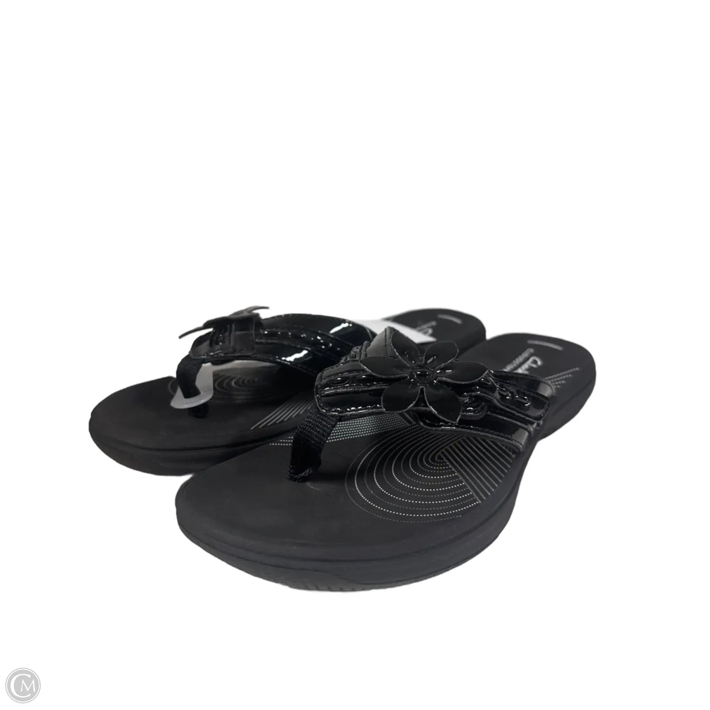 Sandals Flip Flops By Clarks In Black, Size: 7