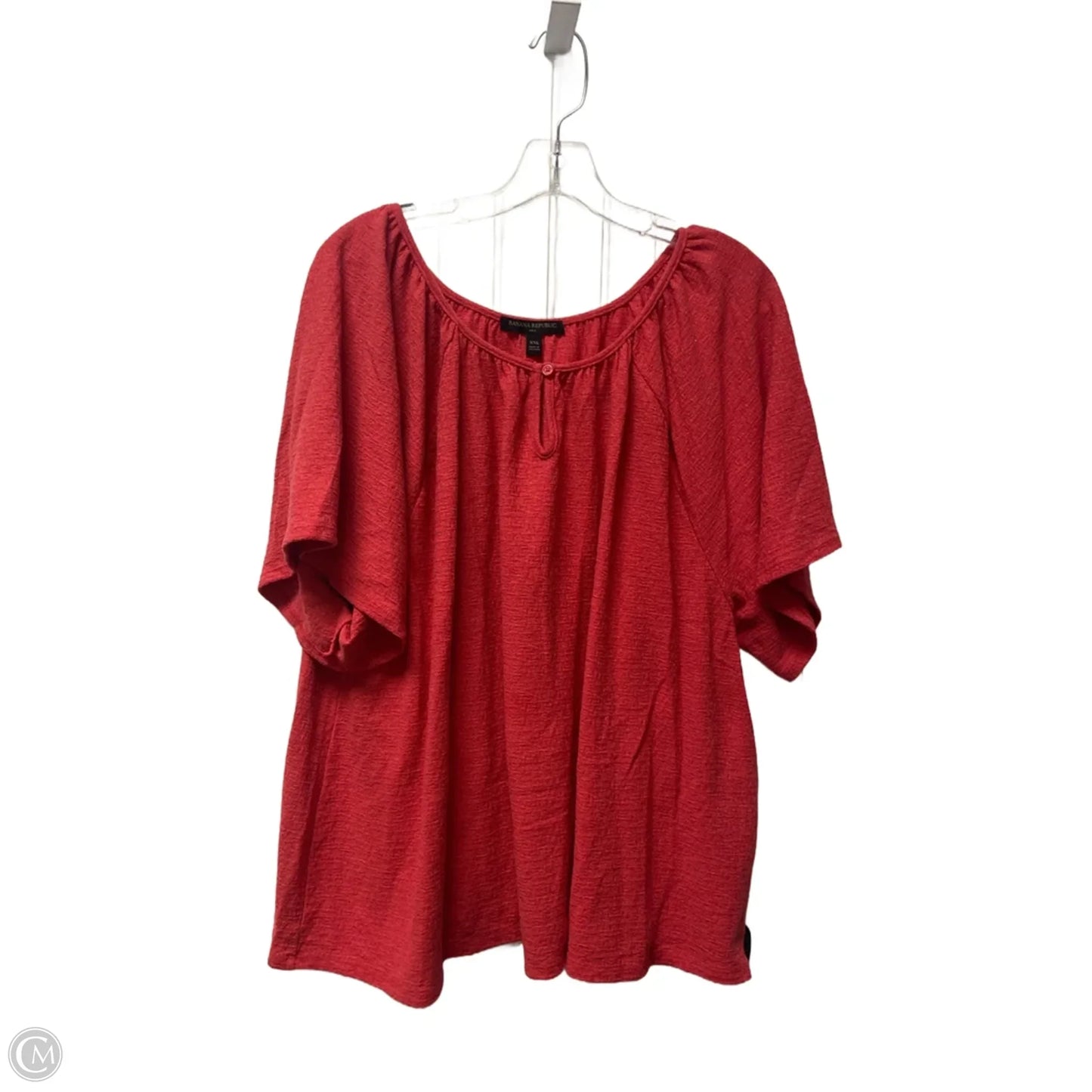 Top Short Sleeve By Banana Republic In Red, Size: 1x