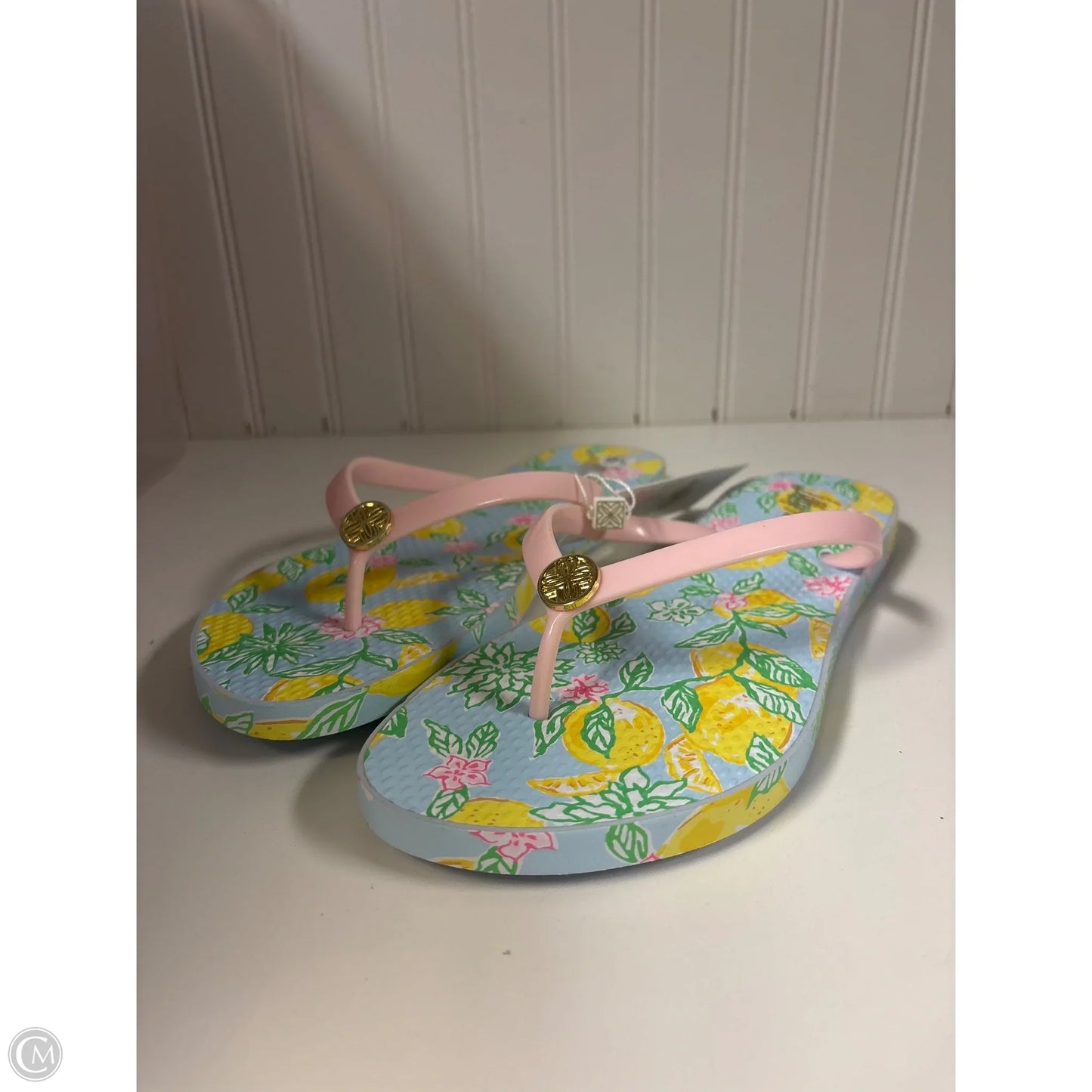 Sandals Designer By Lilly Pulitzer In Blue & Pink, Size: 9.5