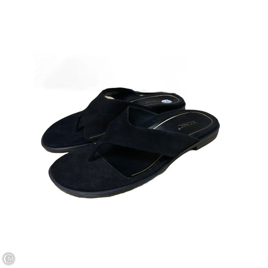 Sandals Flip Flops By Vionic In Black, Size: 7.5