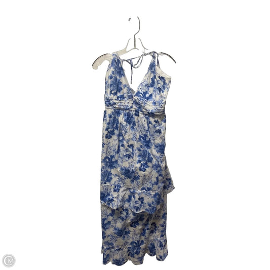 Dress Casual Maxi By Abercrombie And Fitch In Blue & White, Size: L