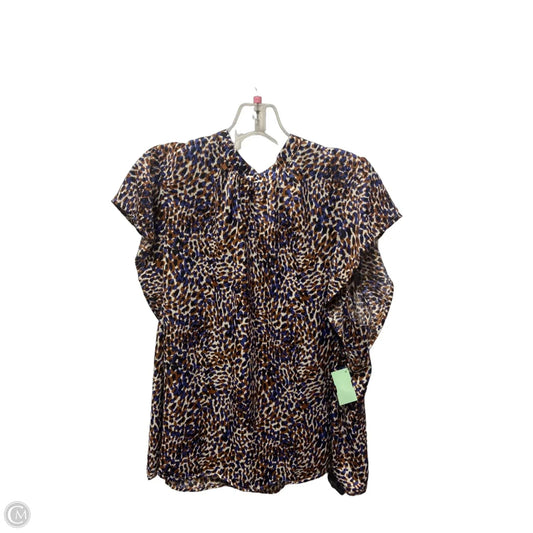Top Short Sleeve By Nine West In Blue & Brown, Size: 1x