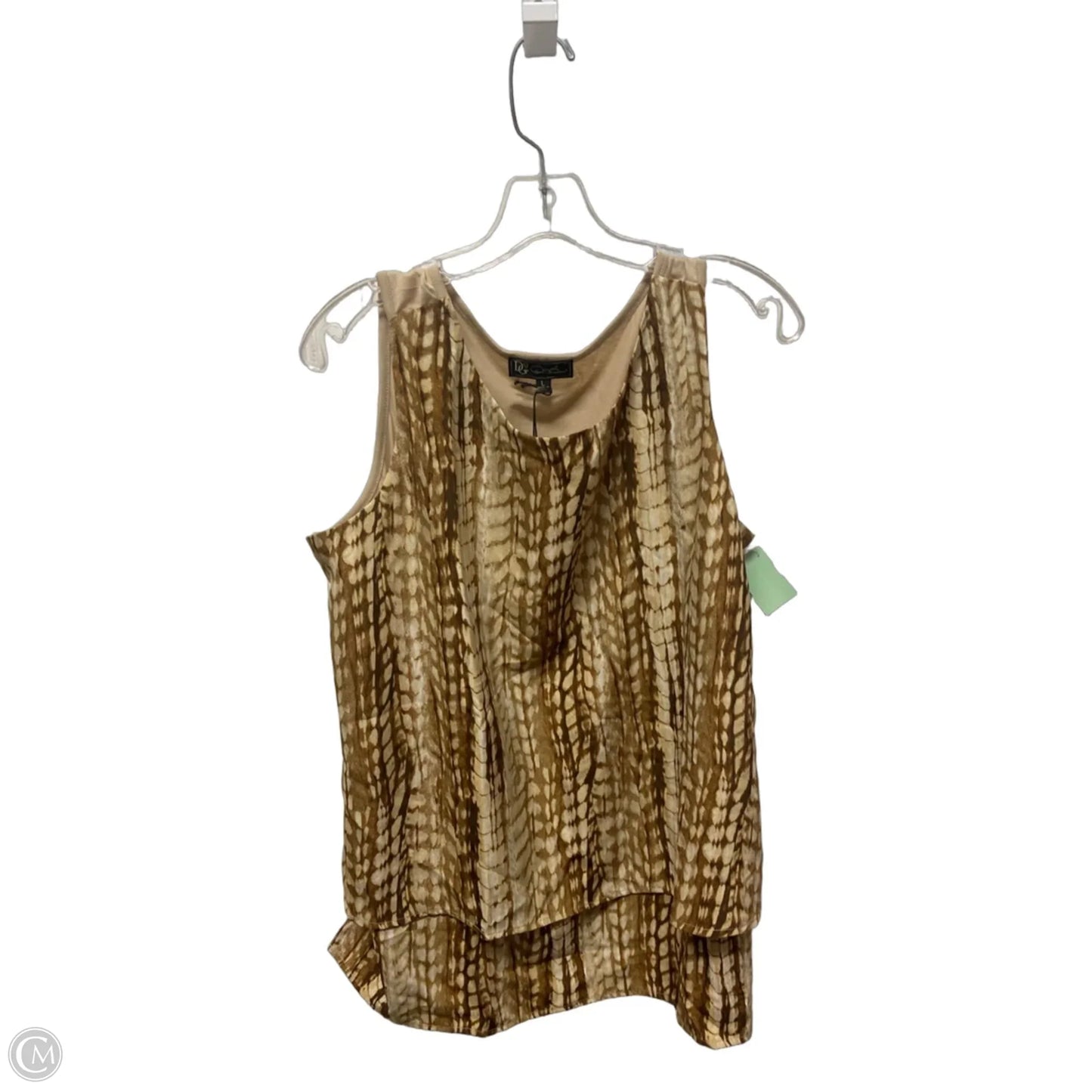Top Sleeveless By Diane Gilman In Snakeskin Print, Size: L