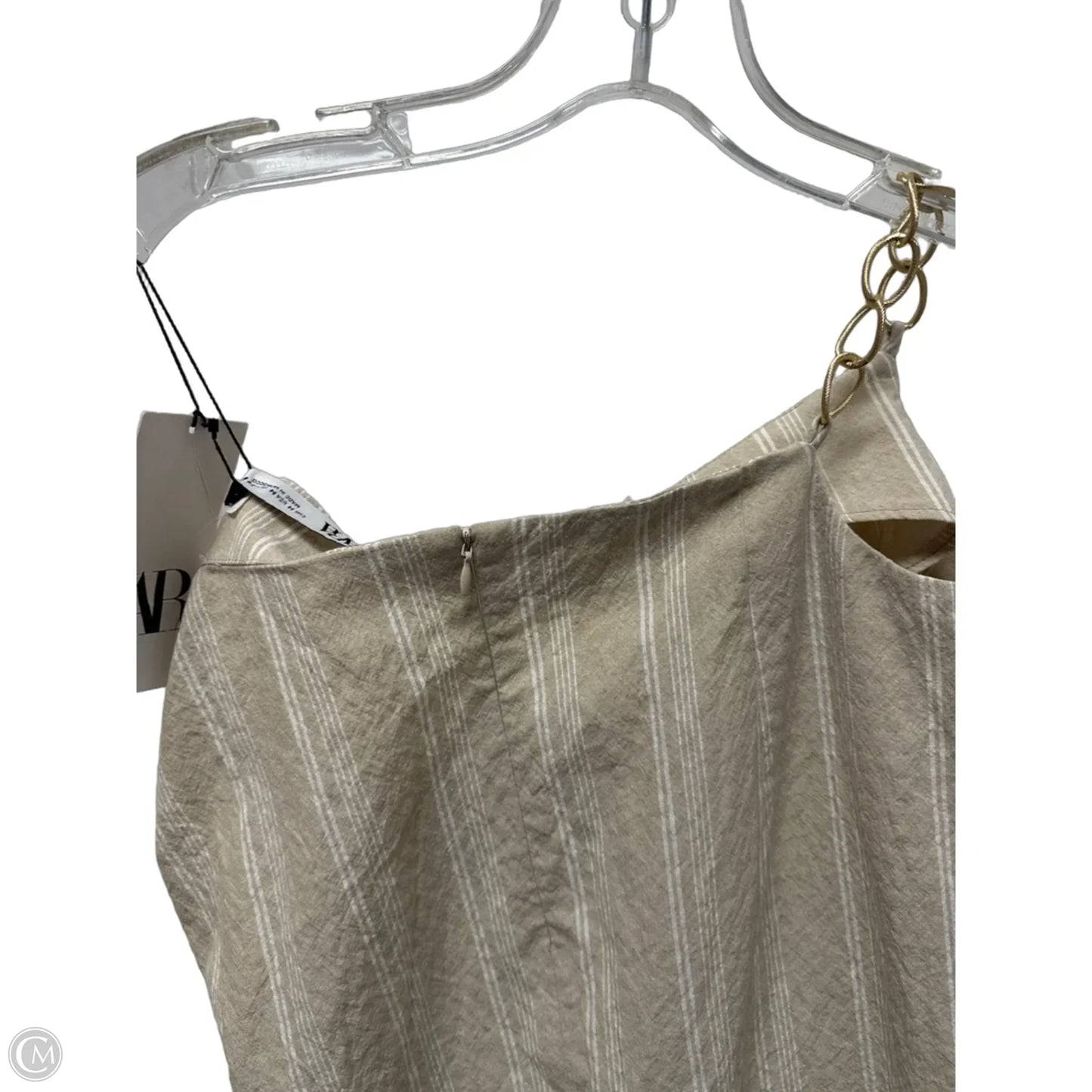 Dress Casual Midi By Zara In Beige, Size: M
