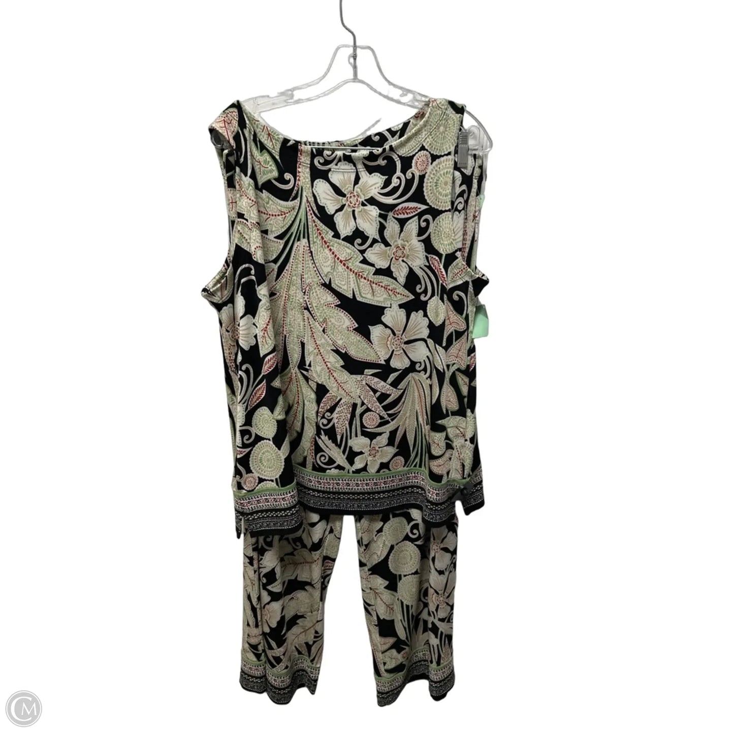 Pants Set 2pc By Chicos In Black & Green, Size: 14